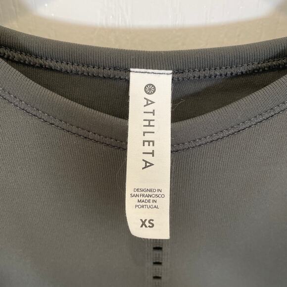 Athleta Foothill‎ Seamless Tank Top Split Back Olive Green XS - Picture 4 of 6